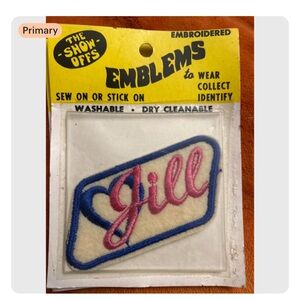 Emblems Patch 'The Show Offs' vintage 70s name Jill